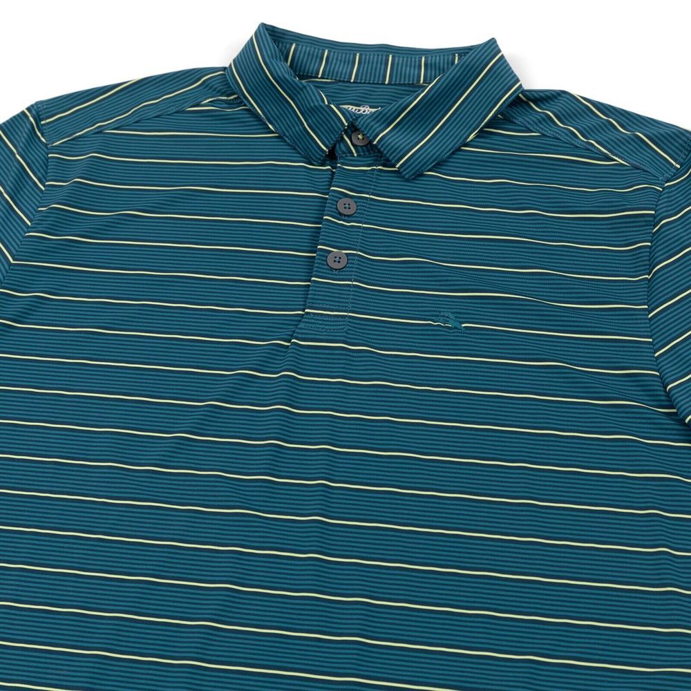 Tommy Bahama Polo‎ Shirt Island Zone Mens Medium Striped Short Sleeve Marlin